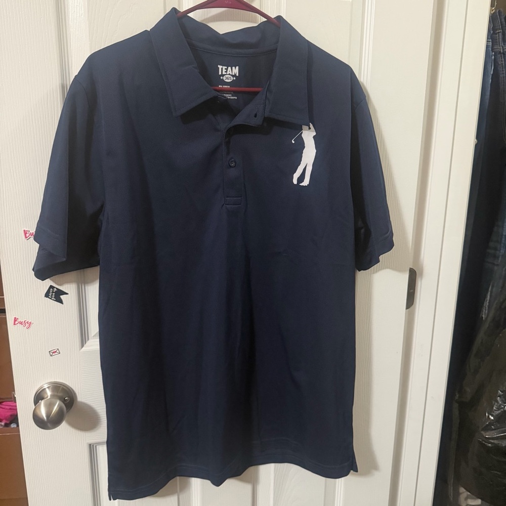Men's Navy Blue TEAM 365 Golf Performance Polo Shirt,‎ Golfer Size Large